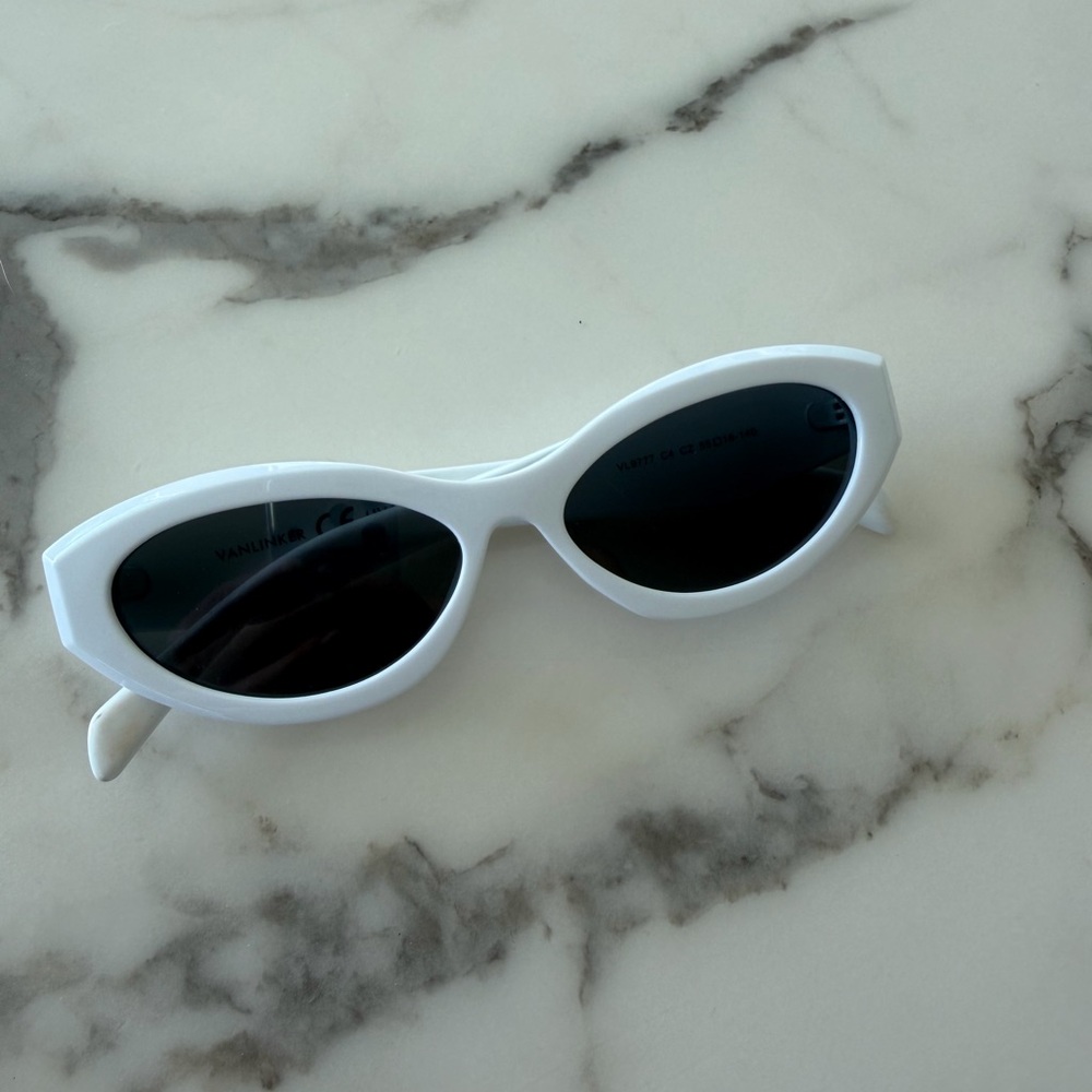 White Cat-Eye Sunglasses